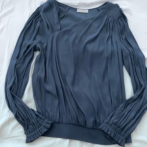 Ramy Brook blue silk blouse Sz S